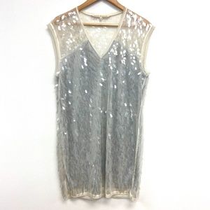 RACHEL Rachel Roy Silver Sequin Mini Dress